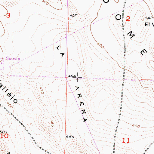 Topographic Map of La Arena, CA