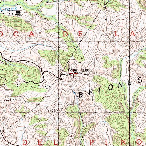 Topographic Map of La Boca De Las Caada Del Pinole, CA