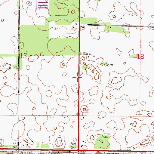 Topographic Map of Ranchette Volunteer Fire Department, FL