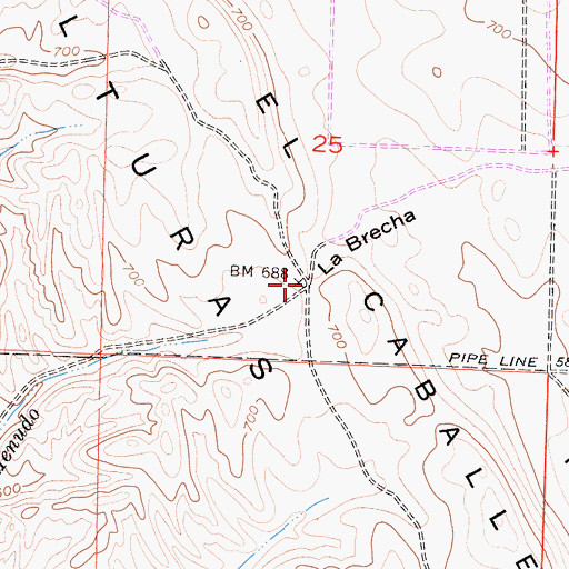 Topographic Map of La Brecha, CA