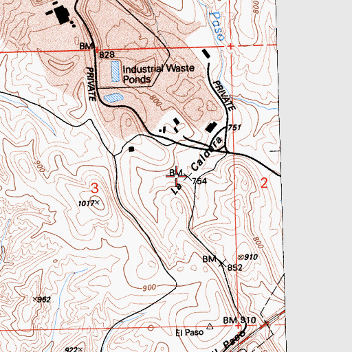 Topographic Map of La Caldera, CA
