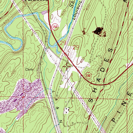 Topographic Map of Hoover Fire Department Station 6, AL