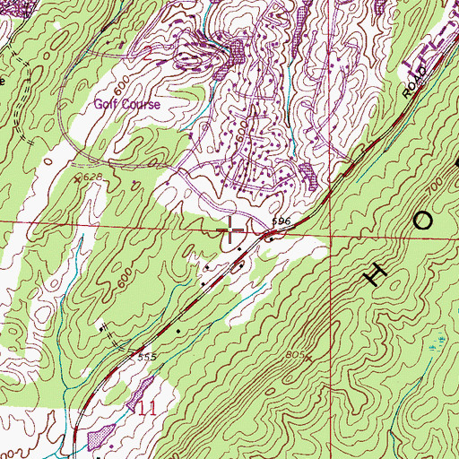 Topographic Map of Hoover Fire Department Station 7, AL