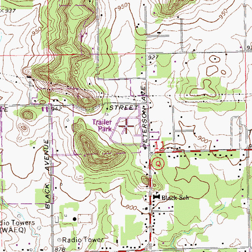 Topographic Map of Villa Diann Mobile Home Park, WI