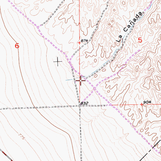 Topographic Map of La Caada Simada, CA
