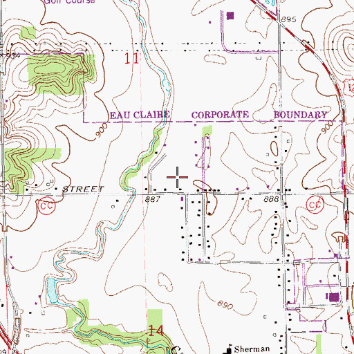 Topographic Map of Berghs Mobile Home Park, WI
