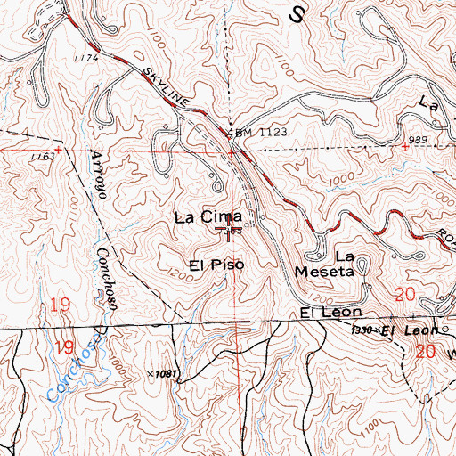 Topographic Map of La Cima, CA