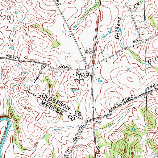 Topographic Map of Nevin Post Office (historical), KY
