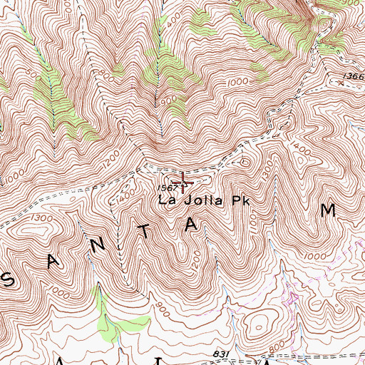 Topographic Map of La Jolla Peak, CA