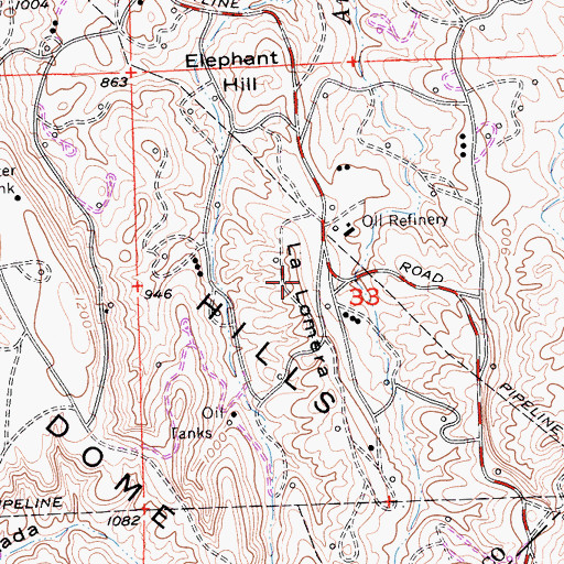 Topographic Map of La Lomera, CA