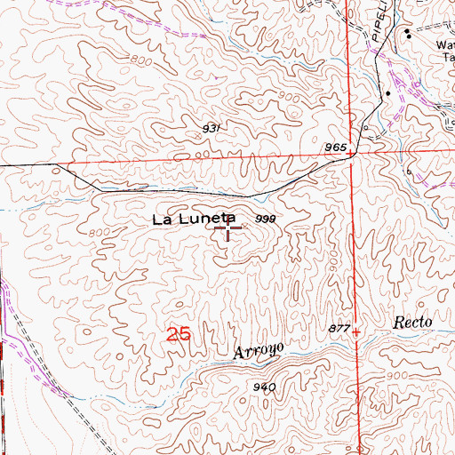 Topographic Map of La Luneta, CA