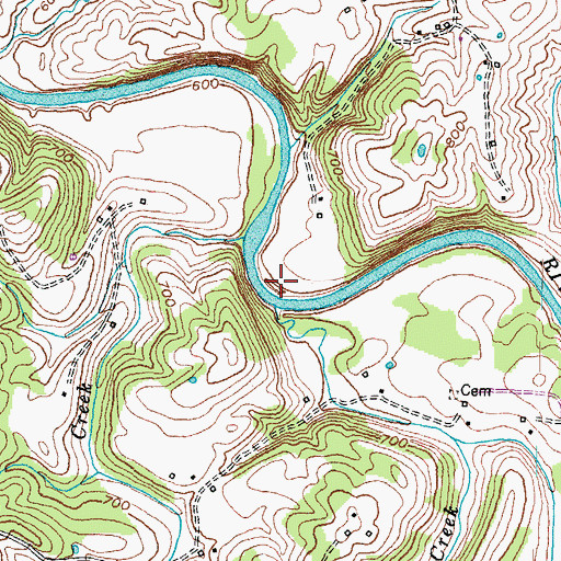 Topographic Map of The Bend of Licking, KY