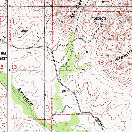 Topographic Map of Alamito Canyon, AZ