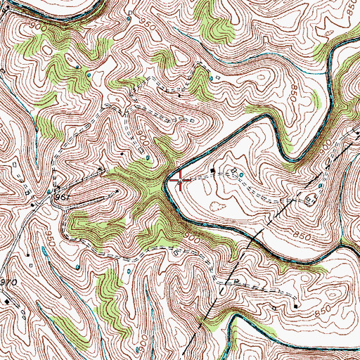 Topographic Map of Hinkston Creek Mill (historical), KY