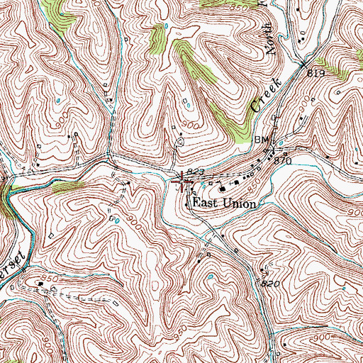 Topographic Map of East Union Cemetery, KY
