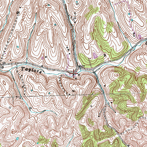 Topographic Map of Taylors Creek School (historical), KY
