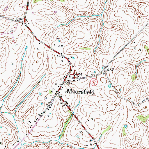 Topographic Map of Moorefield School (historical), KY