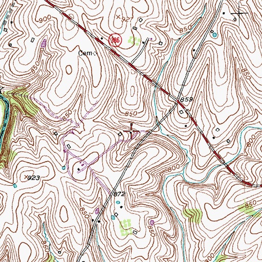 Topographic Map of Pleasant Springs (historical), KY