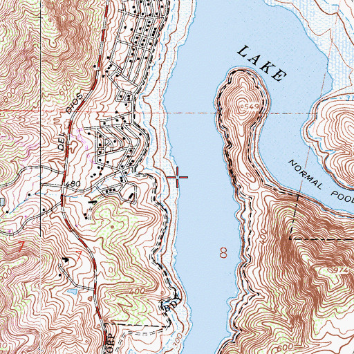 Topographic Map of Lake Hodges, CA