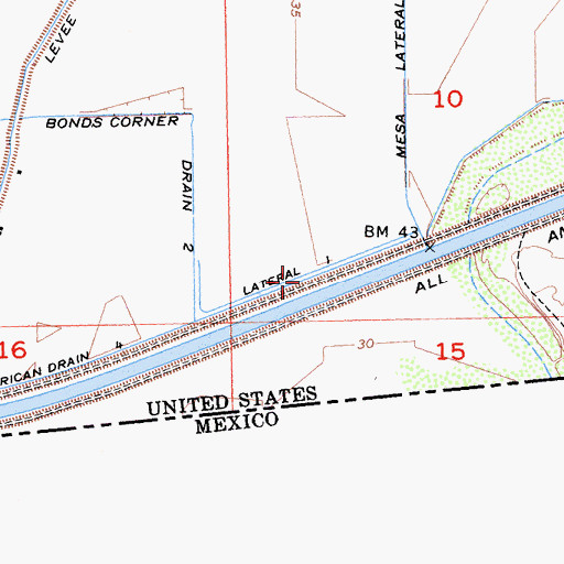 Topographic Map of Lateral One, CA