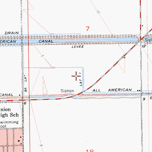 Topographic Map of Lateral One, CA