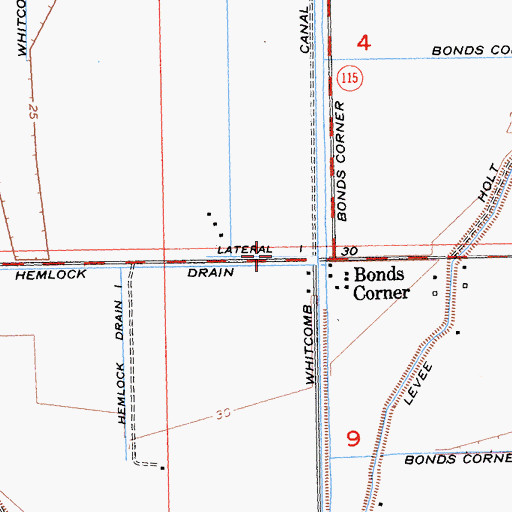 Topographic Map of Lateral One, CA