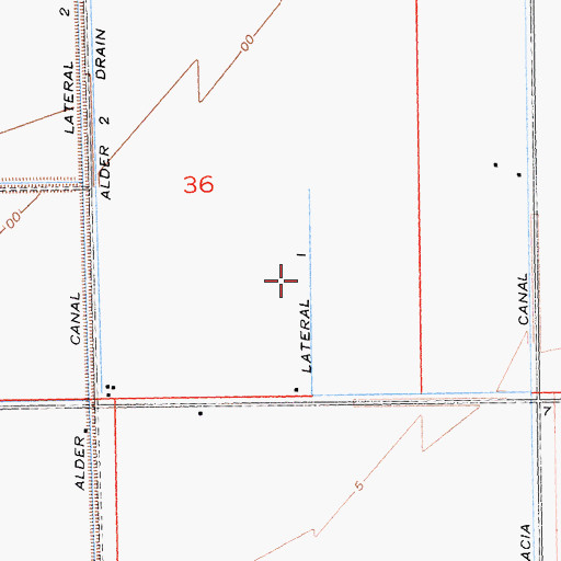 Topographic Map of Lateral One, CA