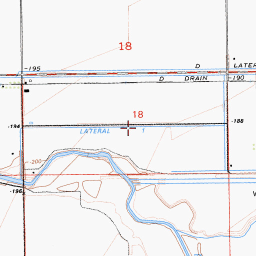 Topographic Map of Lateral One, CA