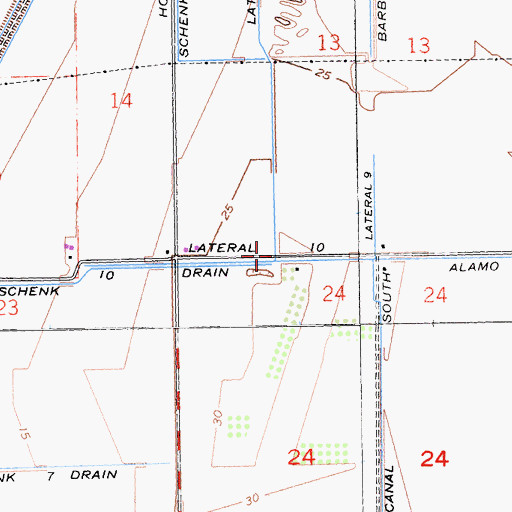 Topographic Map of Lateral Ten, CA
