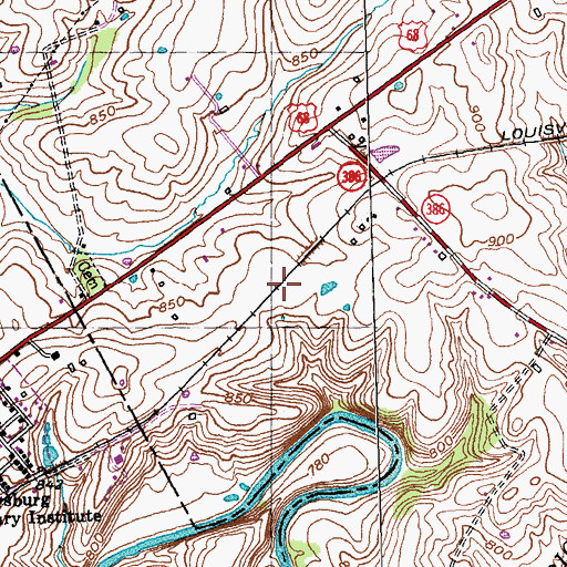 Topographic Map of Irish Railroad Station (historical), KY