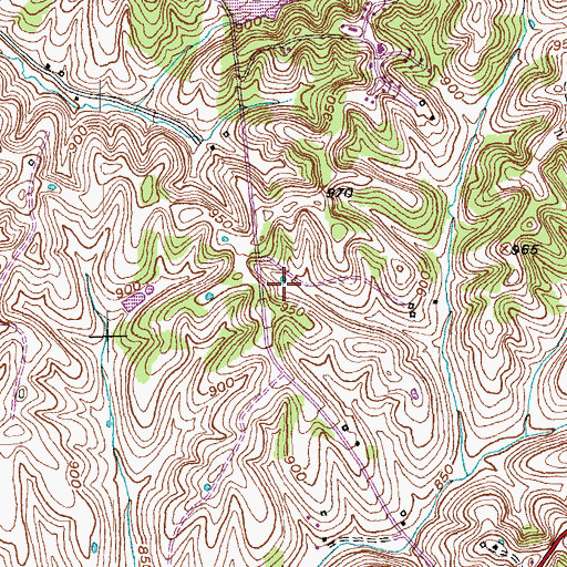 Topographic Map of North Central District 4-H Camp, KY
