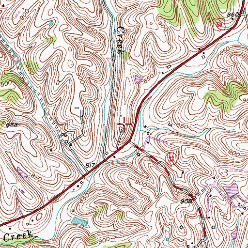 Topographic Map of Forest Retreat Post Office (historical), KY