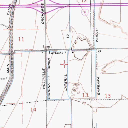 Topographic Map of Lateral Twelve, CA