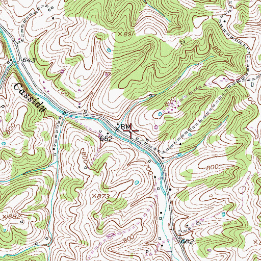 Topographic Map of Whites School (historical), KY
