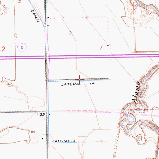 Topographic Map of Lateral Fourteen, CA