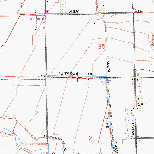 Topographic Map of Lateral Eighteen, CA