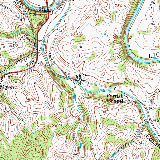 Topographic Map of Blackhawk Post Office (historical), KY