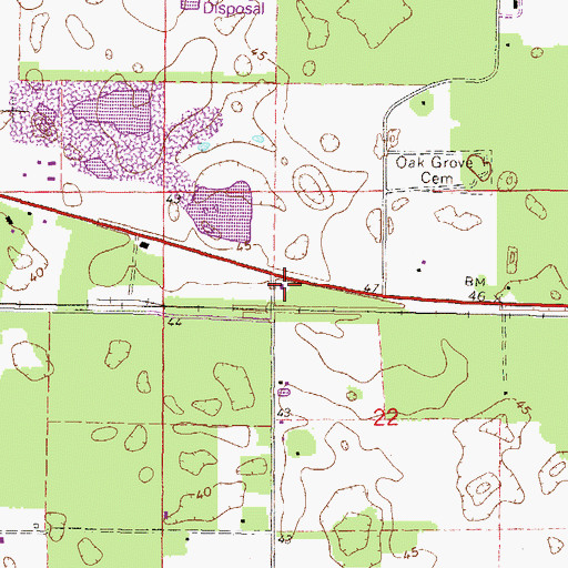 Topographic Map of Peace Baptist Church, FL