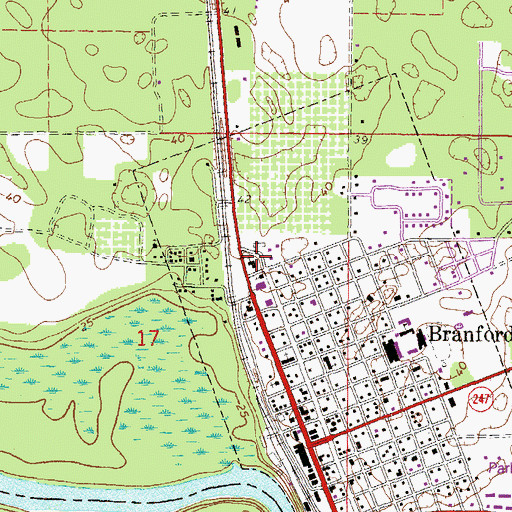 Topographic Map of Vineyard of Grace Ministries, FL