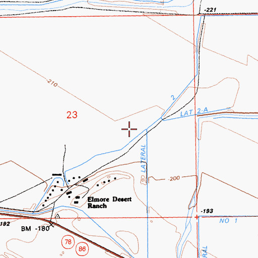 Topographic Map of Lateral Two, CA