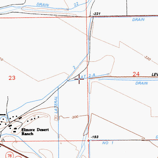 Topographic Map of Lateral Two-A, CA