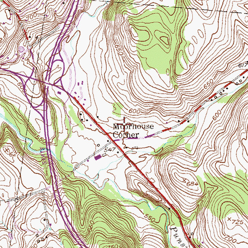 Topographic Map of Braleys Farm, NY