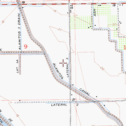 Topographic Map of Lateral Three, CA