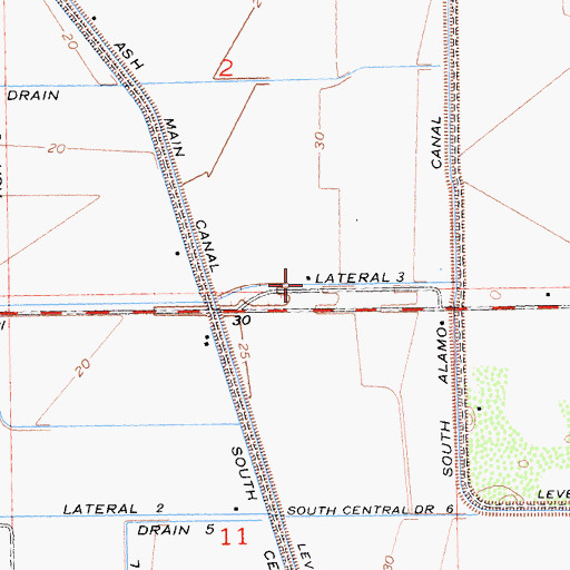Topographic Map of Lateral Three, CA
