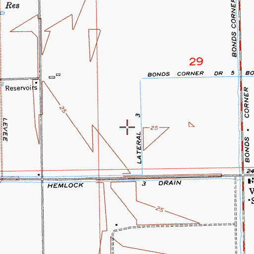Topographic Map of Lateral Three, CA