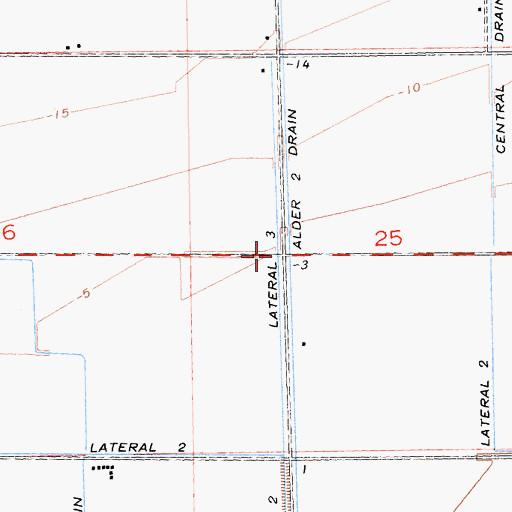 Topographic Map of Lateral Three, CA
