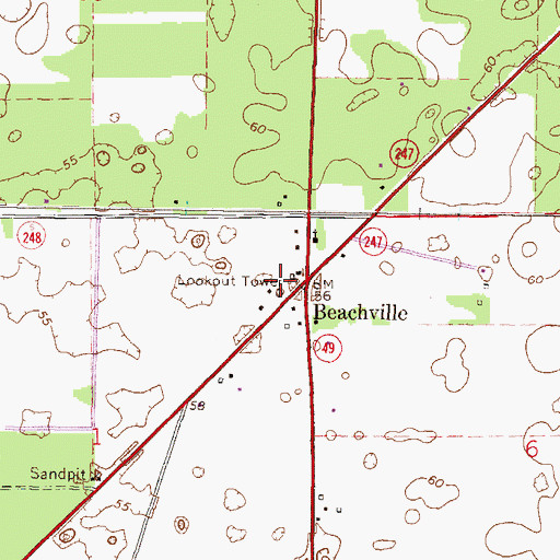 Topographic Map of Suwannee County Fire Rescue Station 3, FL