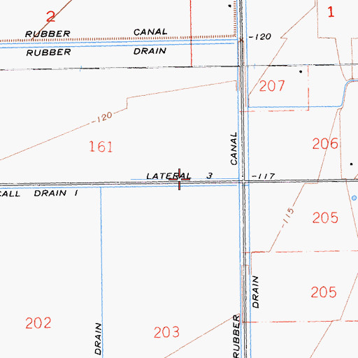 Topographic Map of Lateral Three, CA