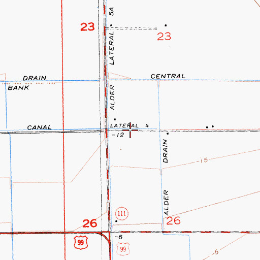 Topographic Map of Lateral Four, CA