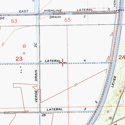 Topographic Map of Lateral Four, CA